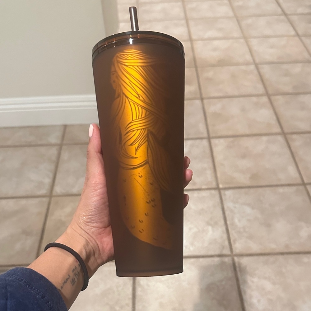 Starbucks Amber Brown Matte Tumbler with Straw